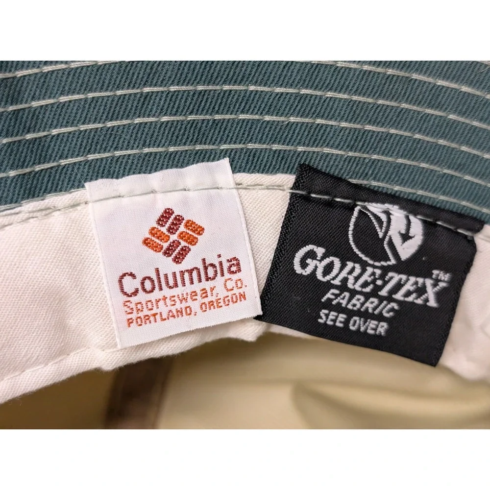 Vintage Columbia Khaki Safari Bucket‎ Golf Hat Size Large Gore-Tex Made in USA